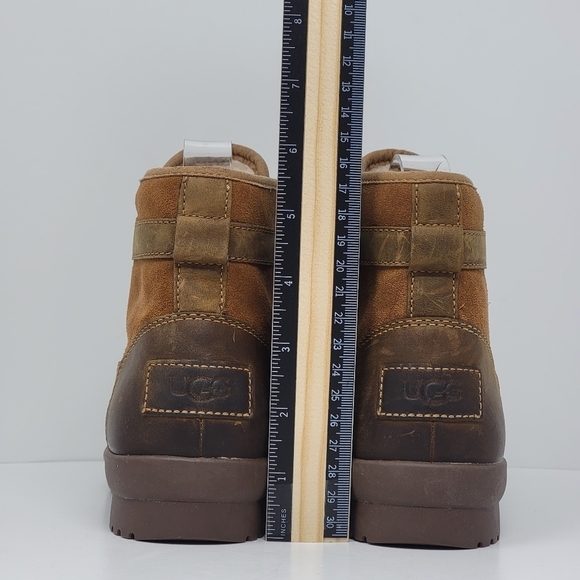 UGG Greda Waterproof Duck Boot Brown Leather Suede 1112650 Women Sz 5 Pre-owned - Picture 7 of 11